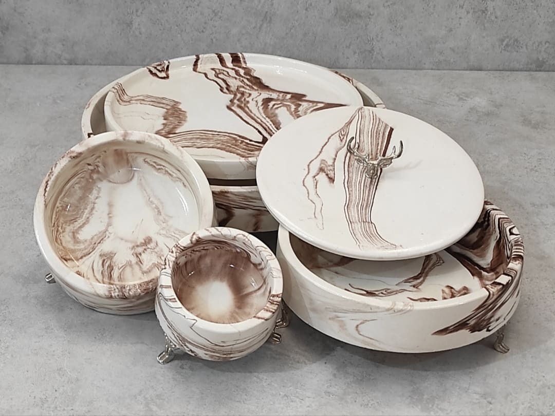  خرید و قیمت ست پذیرایی پنج تیکه سنگی 