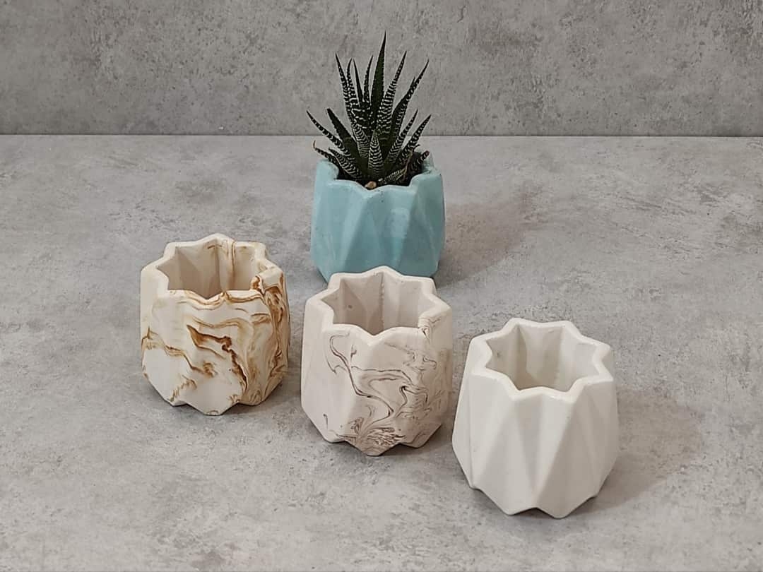  قیمت گلدان سنگی لوتوس ۷سانتی 