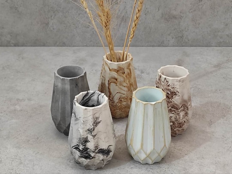 خرید و قیمت گلدان سنگی شیاردار 