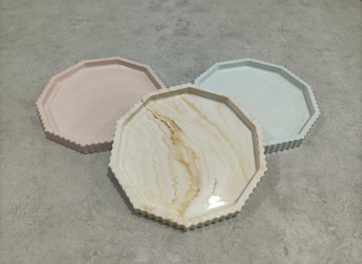 خرید و قیمت سینی ده ضلعی مراکشی سنگی 