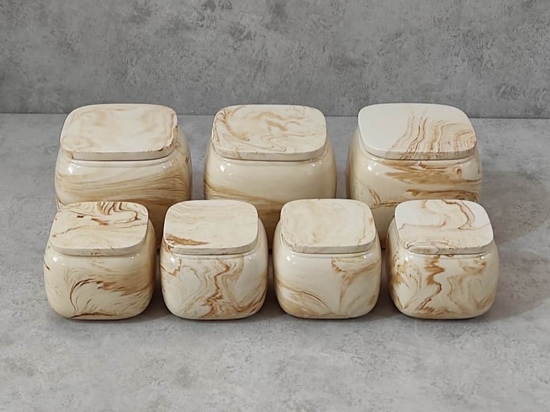  خرید و قیمت ست پاسماوری هفت تیکه مربعی سنگی 